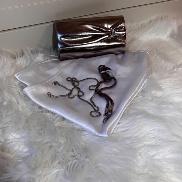 Metallic Taupe Evening Bag - Picture 2 of 3